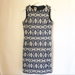 Anne Klein Geometric Design Navy Dress